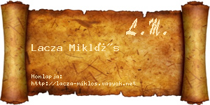 Lacza Miklós névjegykártya